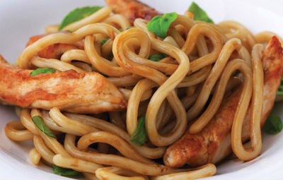 Chicken with Noodles and Basil