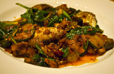 Fish cooked with Kashmiri Spinach