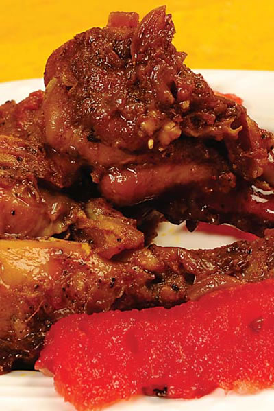 Fried Chicken Legs with Watermelon