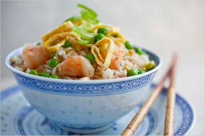 Fried Rice with Shrimp and Peas
