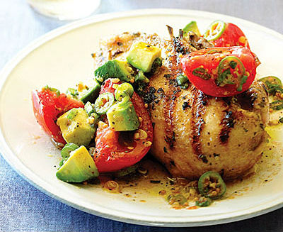 Grilled Chicken with Tomato Avocado Salsa