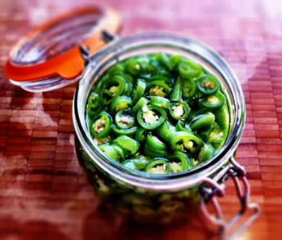 Pickled Green Chillies