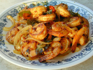 Prawns with Onions