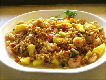 Thai Shrimp Fried Rice with Pineapple