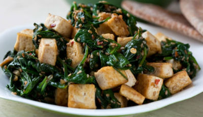 Tofu and Spinach Stir-Fry
