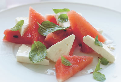 Exotic Watermelon and Cheese Salad