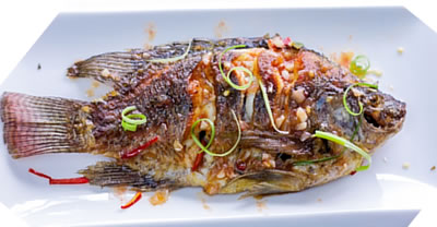 Thai style Fried Fish with Tamarind Sauce