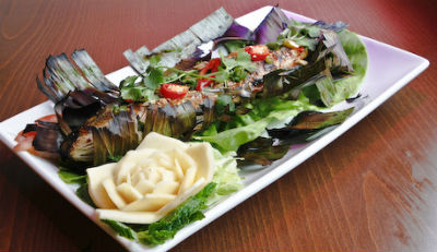 Grilled Fish Wrapped in Banana Leaf