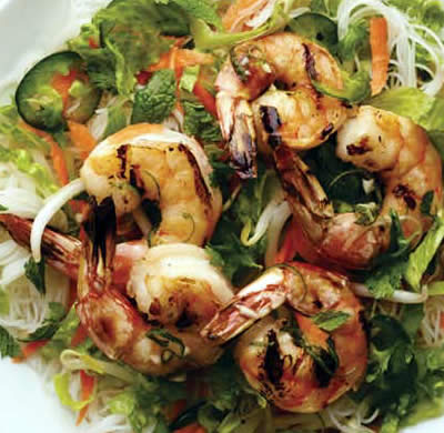 Rice Noodles and Shrimp Salad