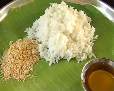 Paruppu Podi with Rice and Ghee