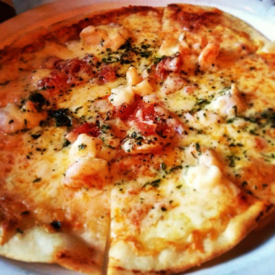 Shrimp and Tomato Pizza