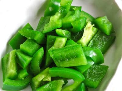 Chopped Green Capsicums