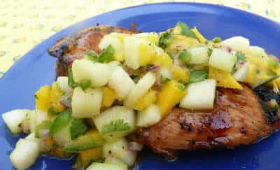 Chicken with Cucumber and Mango Sauce