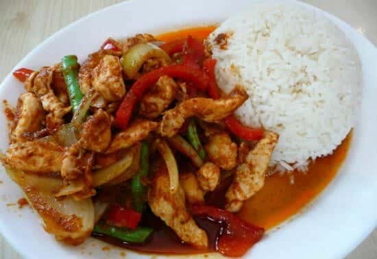 Chilli Chicken with Rice