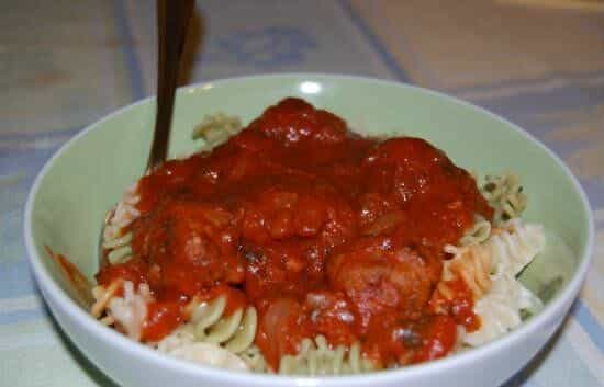 Meatless Meatballs with Pasta