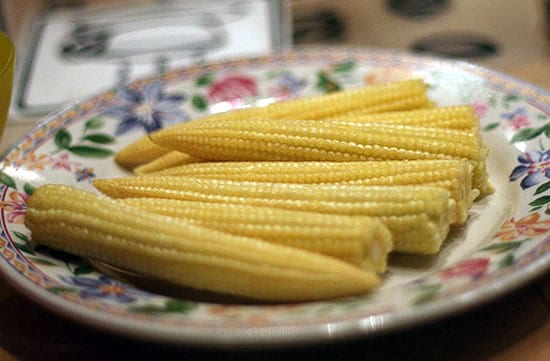 Baby Corns on a Plate