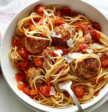 Spaghetti with Chicken Meatballs