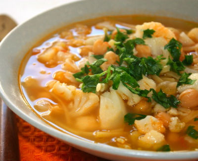 Cauliflower and Pasta Soup