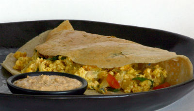 Egg Paneer Masala Dosa