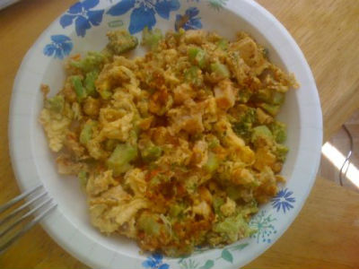 Scrambled Masala Omelette with Garlic