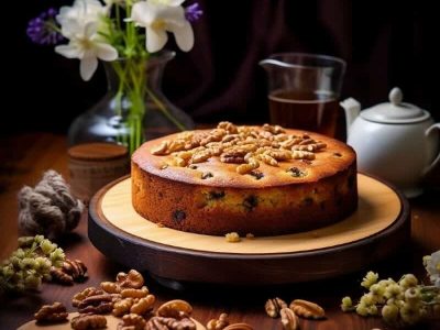 Eggless Date and Walnut Cake