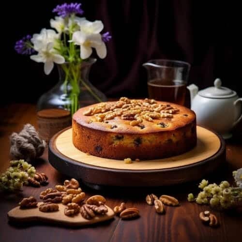 Eggless Date Walnut Cake