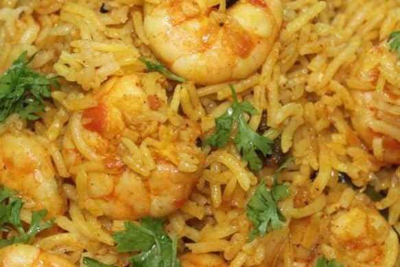 Green Prawn Pulao