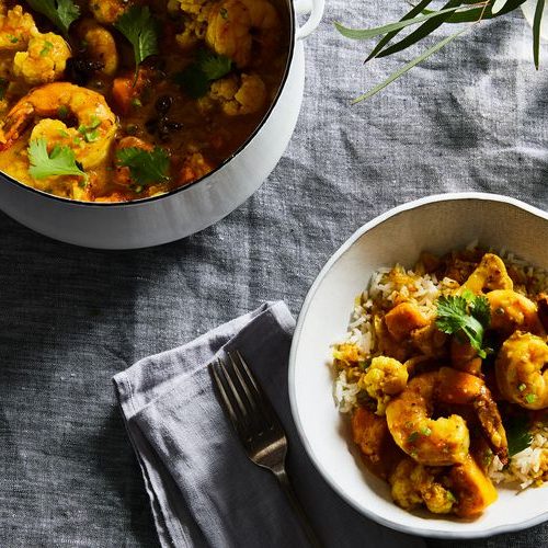 Prawns and Cauliflower in Coconut Milk