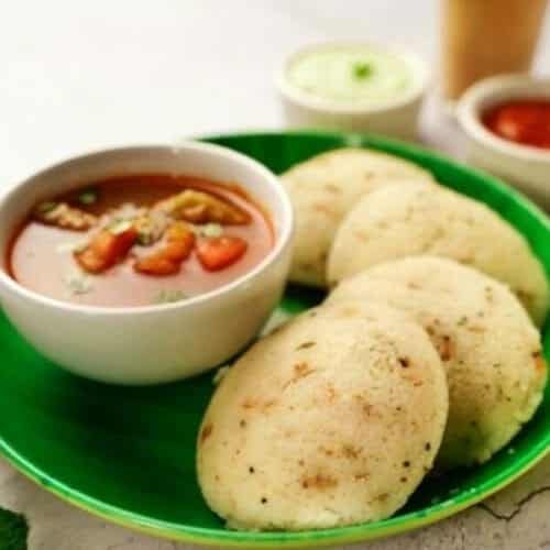 Rava Idli (Rava Idly) with Sambar