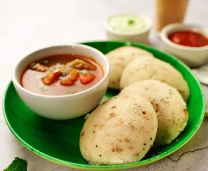 Rava Idli (Rava Idly) with Sambar