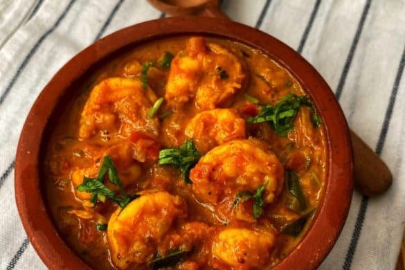 Prawn with Pomegranate Seeds