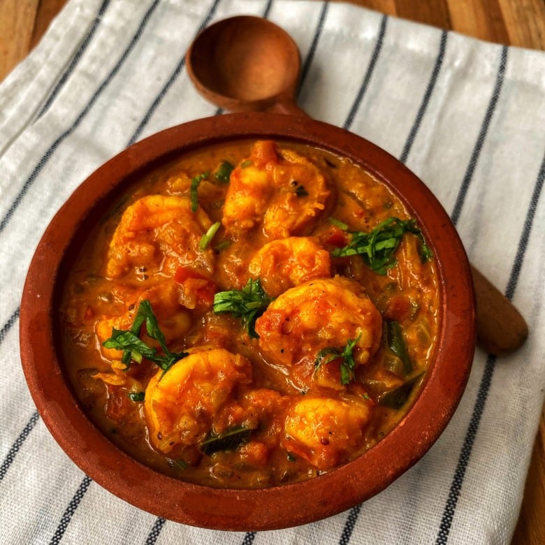 Prawn with Pomegranate Seeds
