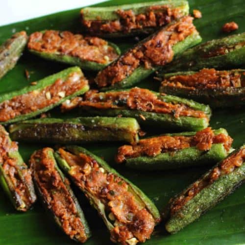 Stuffed Bhindi - Stuffed Okra - Stuffed Ladies Finger