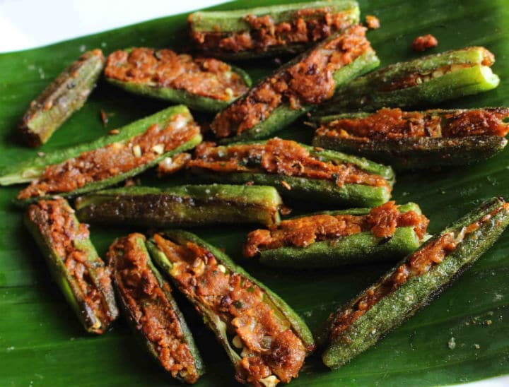 Stuffed Bhindi - Stuffed Okra - Stuffed Ladies Finger