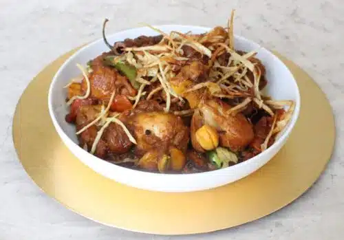 Chicken with Potato Straws (Sali ma Murg) 1 Chicken with Potato Straws Sali ma Murg