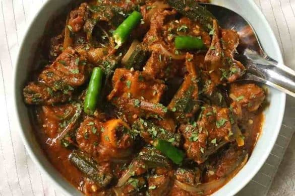 Meat with Fried Okra