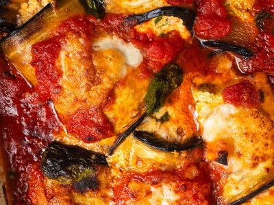 Brinjals baked in Vegetable Sauce