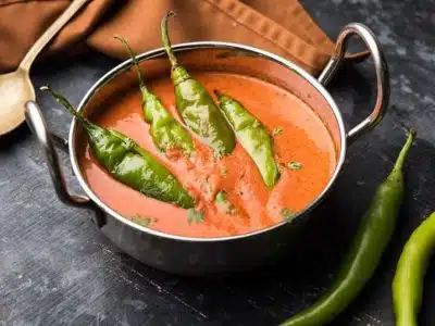 Hyderabadi Mirchi Ka Salan (Hyderabad Green Chilli Curry)