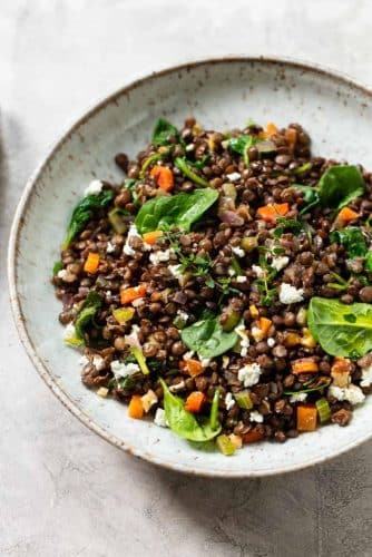 Warm Red Lentil Salad with Goat Cheese 1 Warm Red Lentil Salad with Goat Cheese