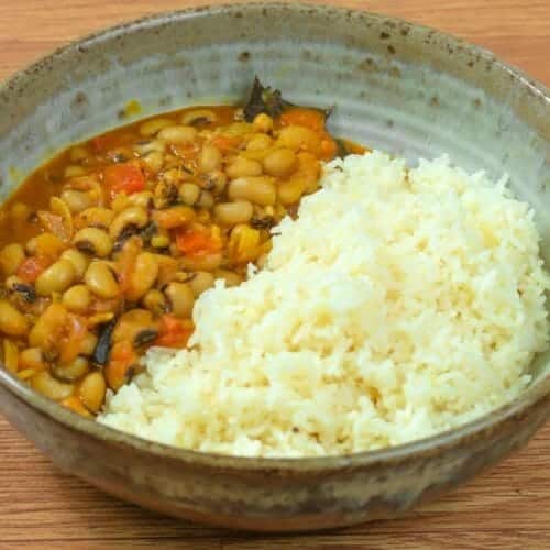 Lobia (Black-Eyed Peas Curry) with Ghee Rice