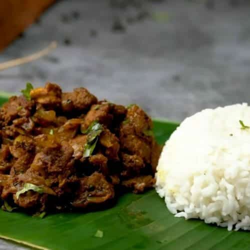 Madurai Mutton Sukka with Rice