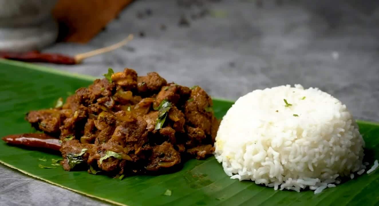 Madurai Mutton Sukka with Rice