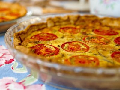 Fish Quiche with Onions and Tomatoes
