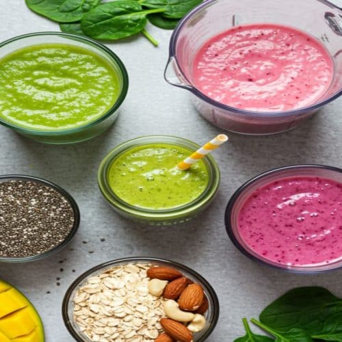 How to Create the Perfect Smoothies for Any Occasion? 18 Colorful smoothie ingredients and glasses