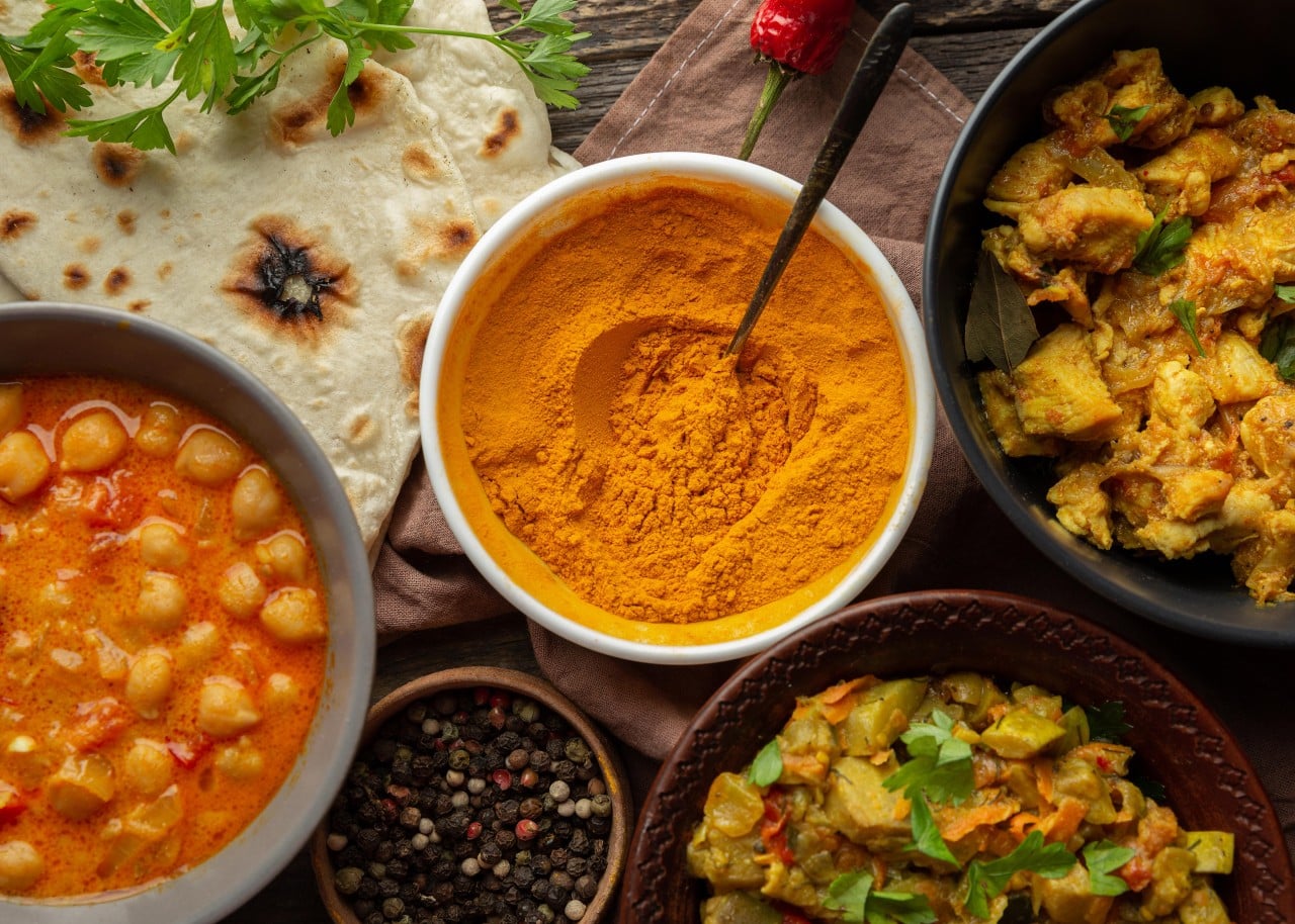 Different Indian dishes that is made using turmeric