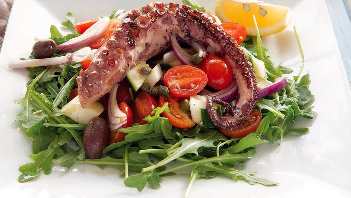 Baby Octopus and Herb Salad