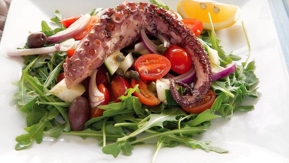 Baby Octopus and Herb Salad