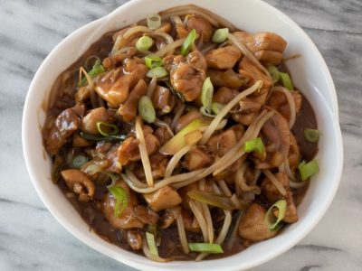 Fried Chicken with Bean Shoots