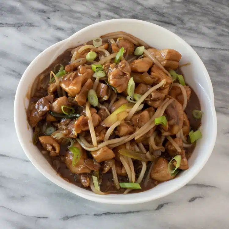 Fried Chicken with Bean Shoots