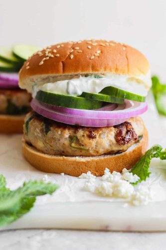Sweet Potato and Feta Burger 1 Sweet Potato and Feta Burger